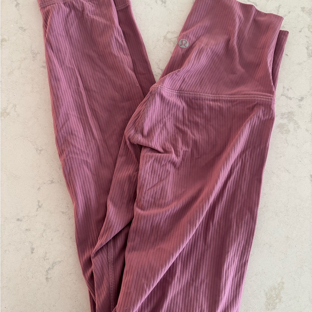 Lululemon Ribbed Pink Leggings
